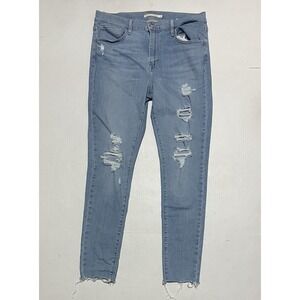 Levi's 720 Denim Jeans Women Size 31 X 28 High Rise Super Skinny Distressed Blue